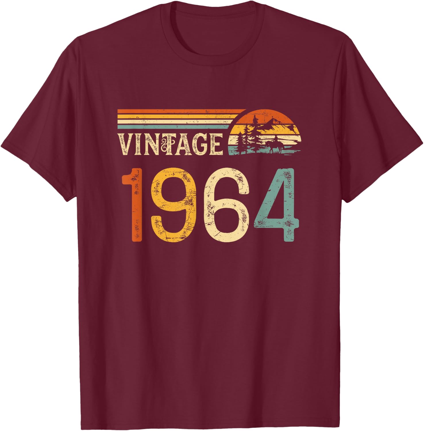Vintage Made in 1964 - 61st Birthday 61 years old Men Women T-Shirt - T-Shirt | Maroon