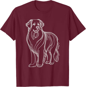 Line Art Hovawart Hovawarts T-Shirt - T-Shirt | Maroon