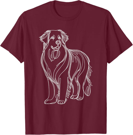 Line Art Hovawart Hovawarts T-Shirt - T-Shirt | Maroon