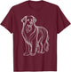 Line Art Hovawart Hovawarts T-Shirt - T-Shirt | Maroon