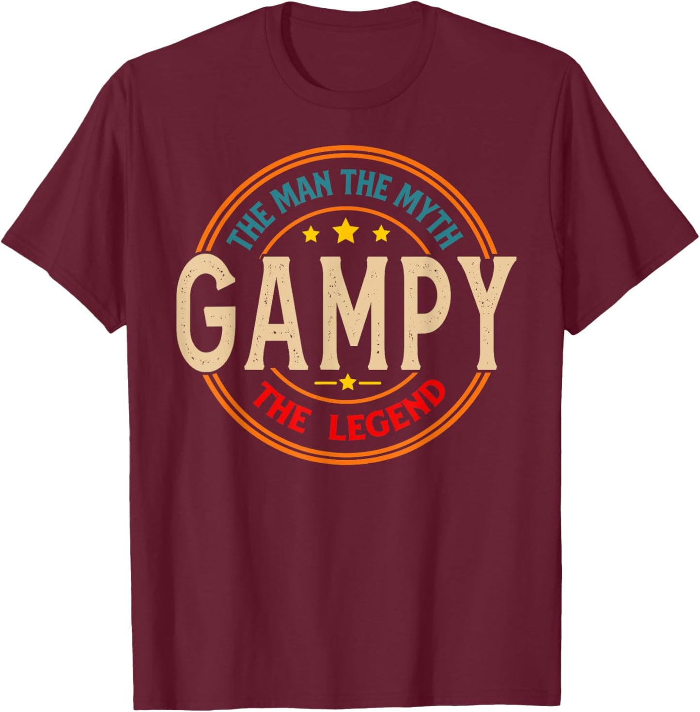 GAMPY The Legend The Man, Funny GAMPY Fathers Day T-Shirt - T-Shirt | Maroon