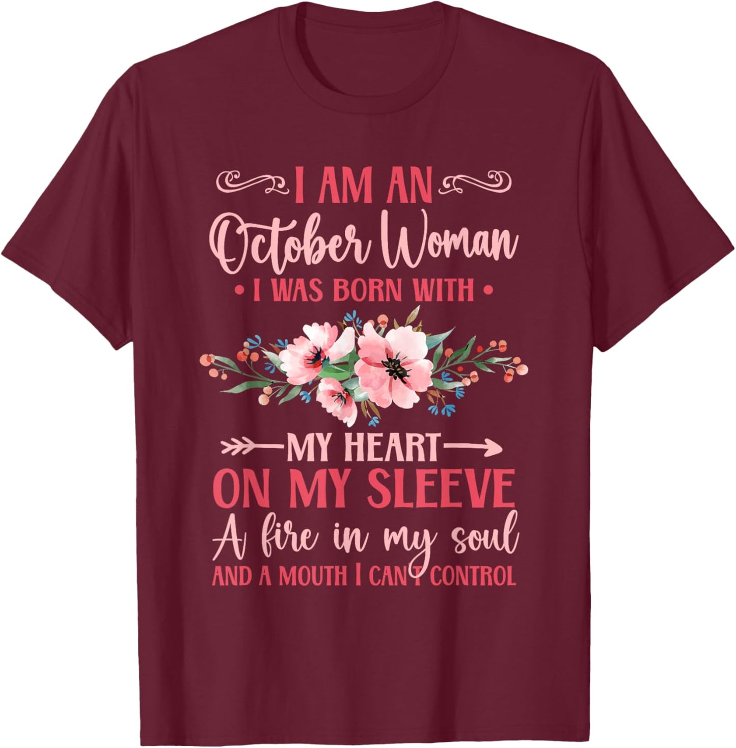 Birthday October Libra Women T-Shirt - T-Shirt | Maroon