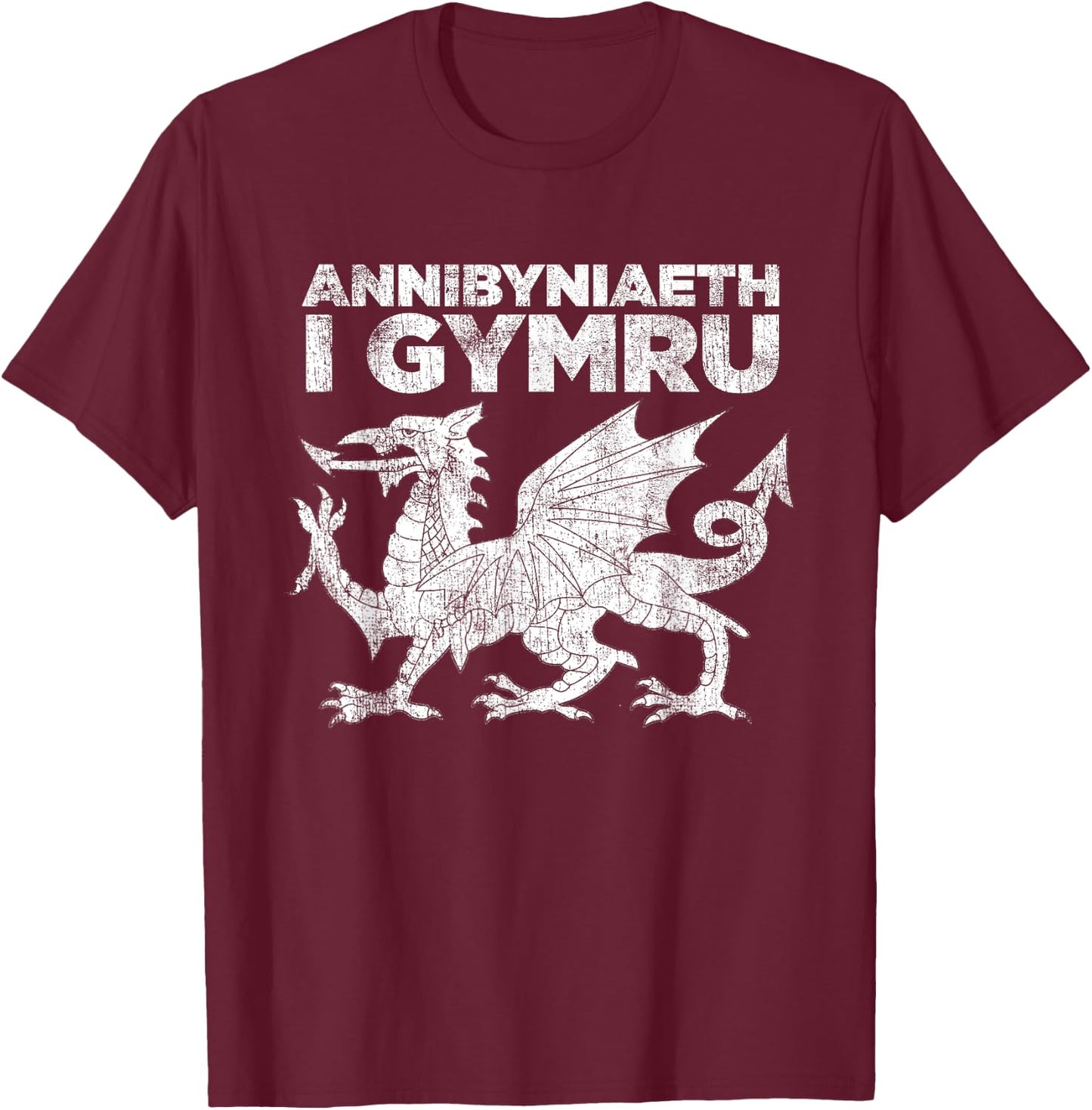 Welsh Independence Shirt Red Dragon Wales Cymru Annibyniaeth T-Shirt - T-Shirt | Maroon