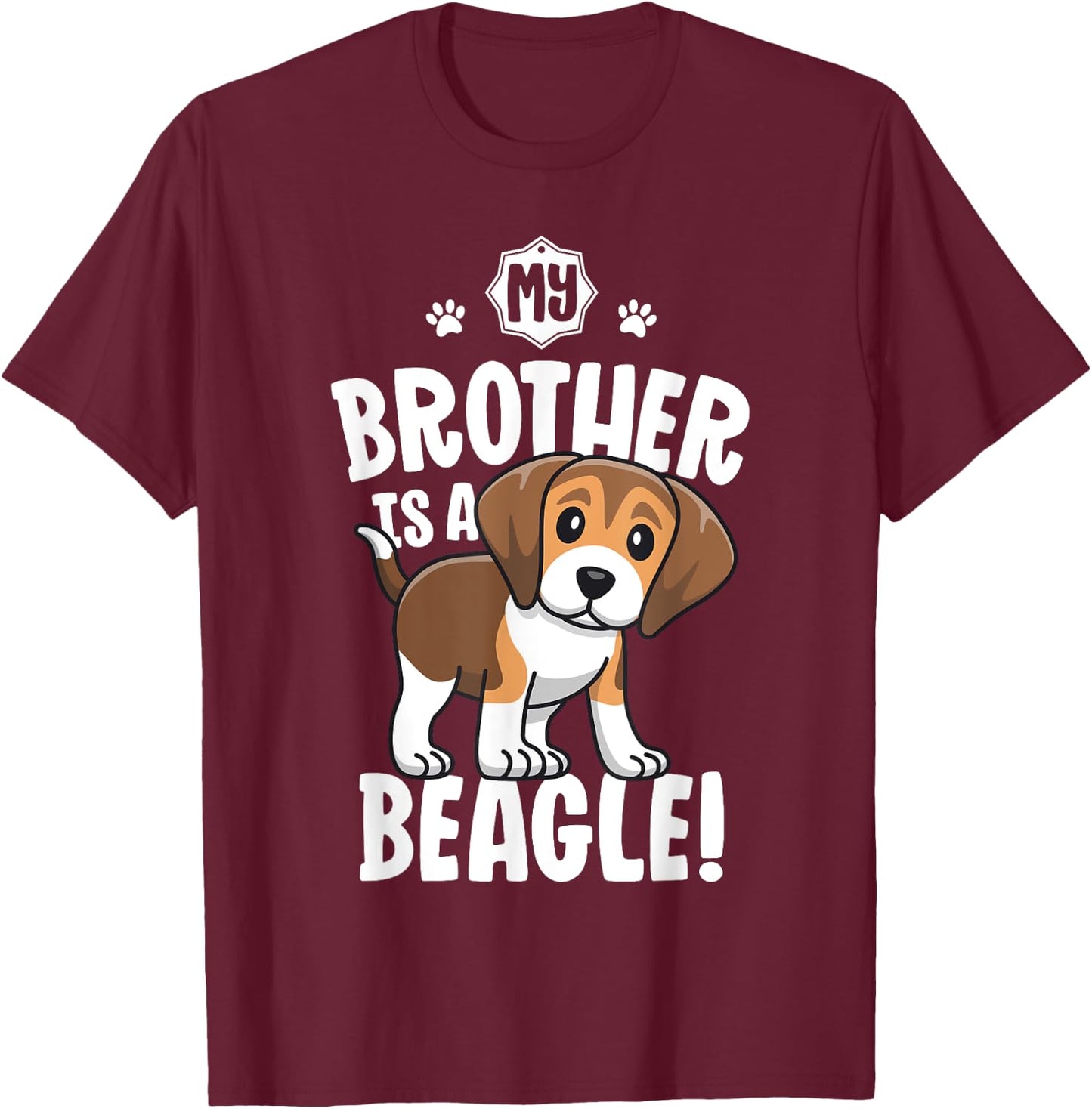 My Brother Is A Beagle Shirts For Kids Girls Dog Adoption T-Shirt - T-Shirt | Maroon