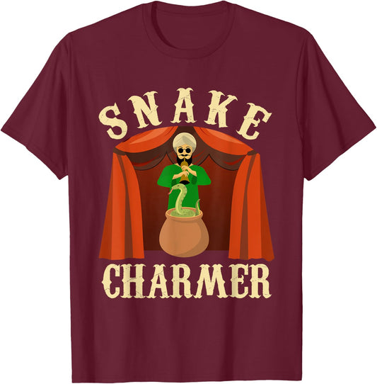 Snake Charmer Shirt - Circus Shirts - Snake Charmer Costume T-Shirt - T-Shirt | Maroon