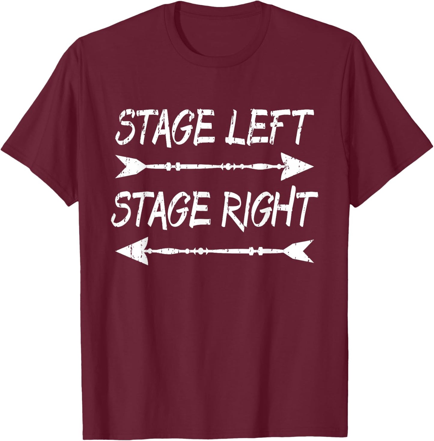 Funny Retro Vintage Musical Theater Stage Left Right T-Shirt - T-Shirt | Maroon