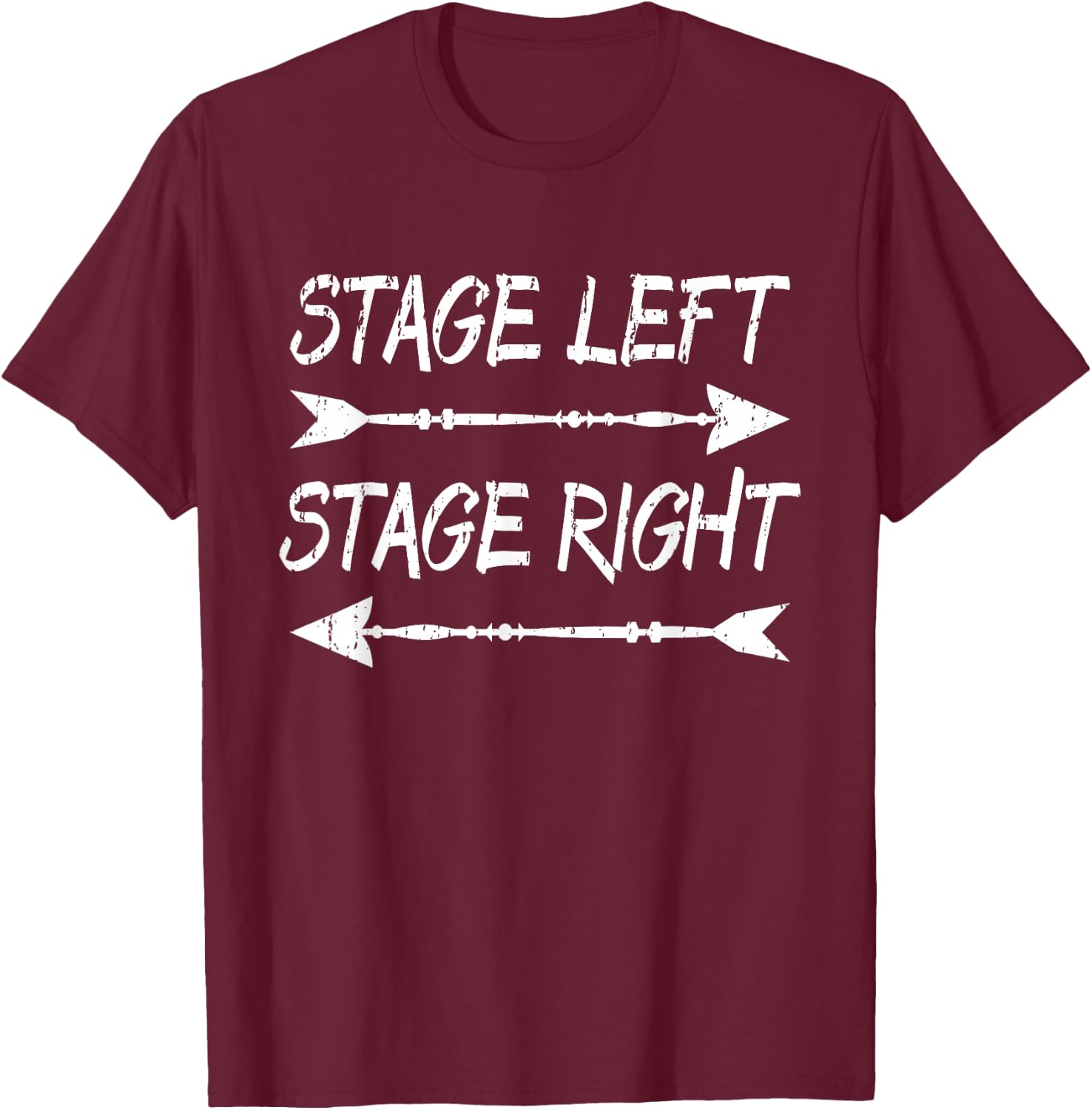 Funny Retro Vintage Musical Theater Stage Left Right T-Shirt - T-Shirt | Maroon