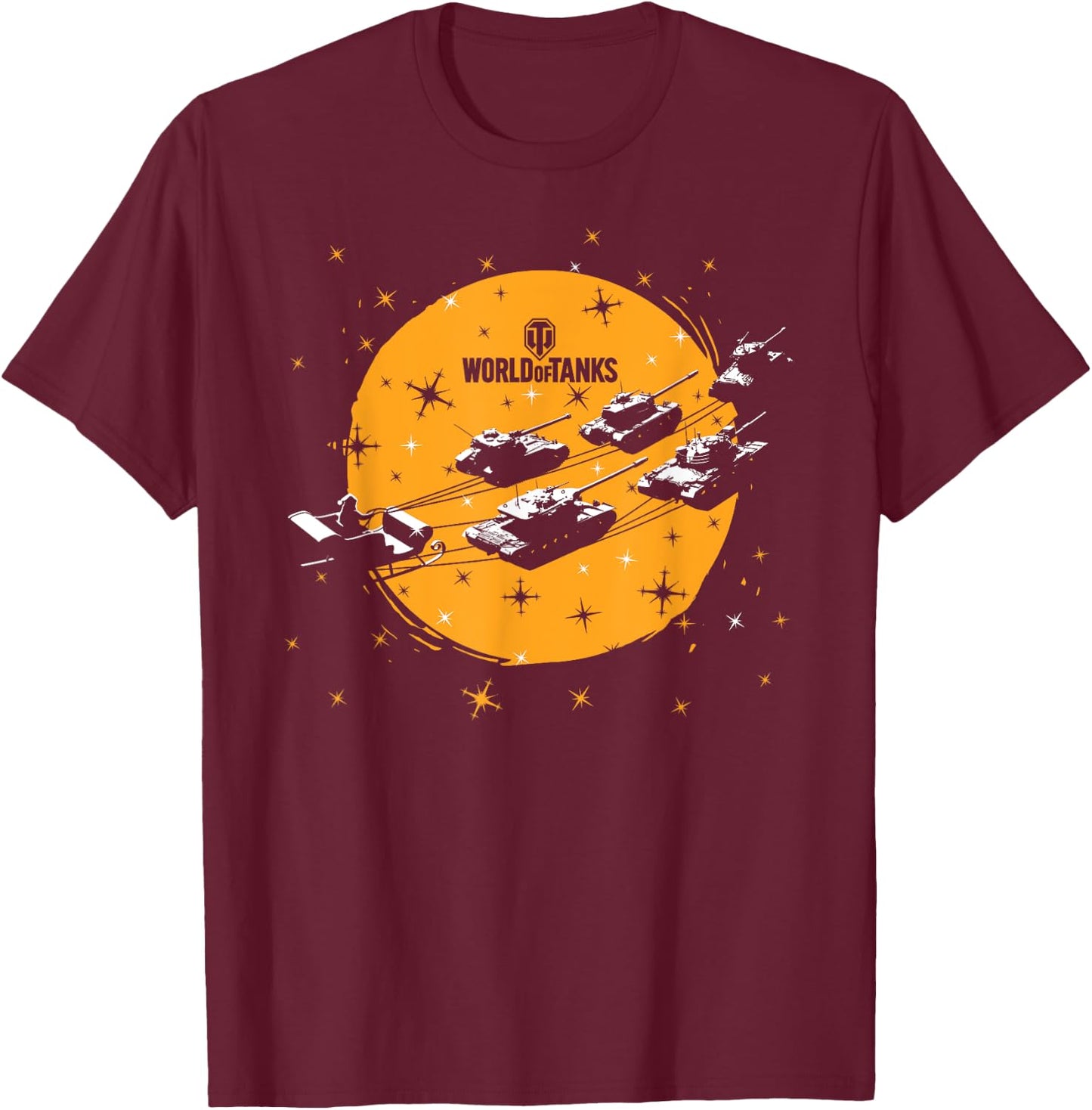 World of Tanks Santa & Tankdeer T-Shirt - T-Shirt | Maroon