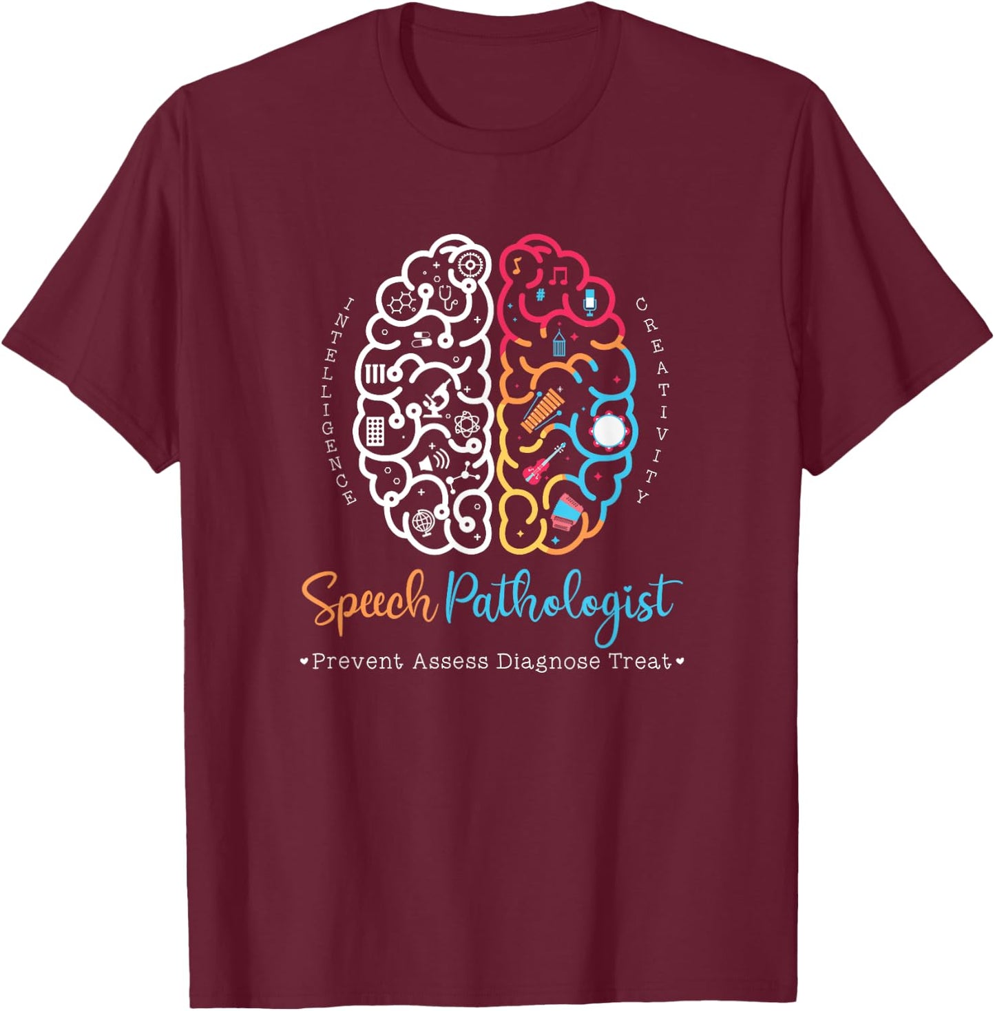 Brain of a Speech Pathologist Speech Language Therapy T-Shirt - T-Shirt | Maroon