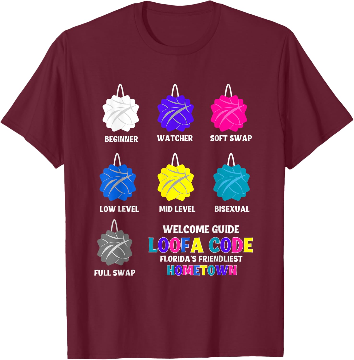 Funny Florida Loofa Code Bath Loofah Florida Retirement Life T-Shirt - T-Shirt | Maroon