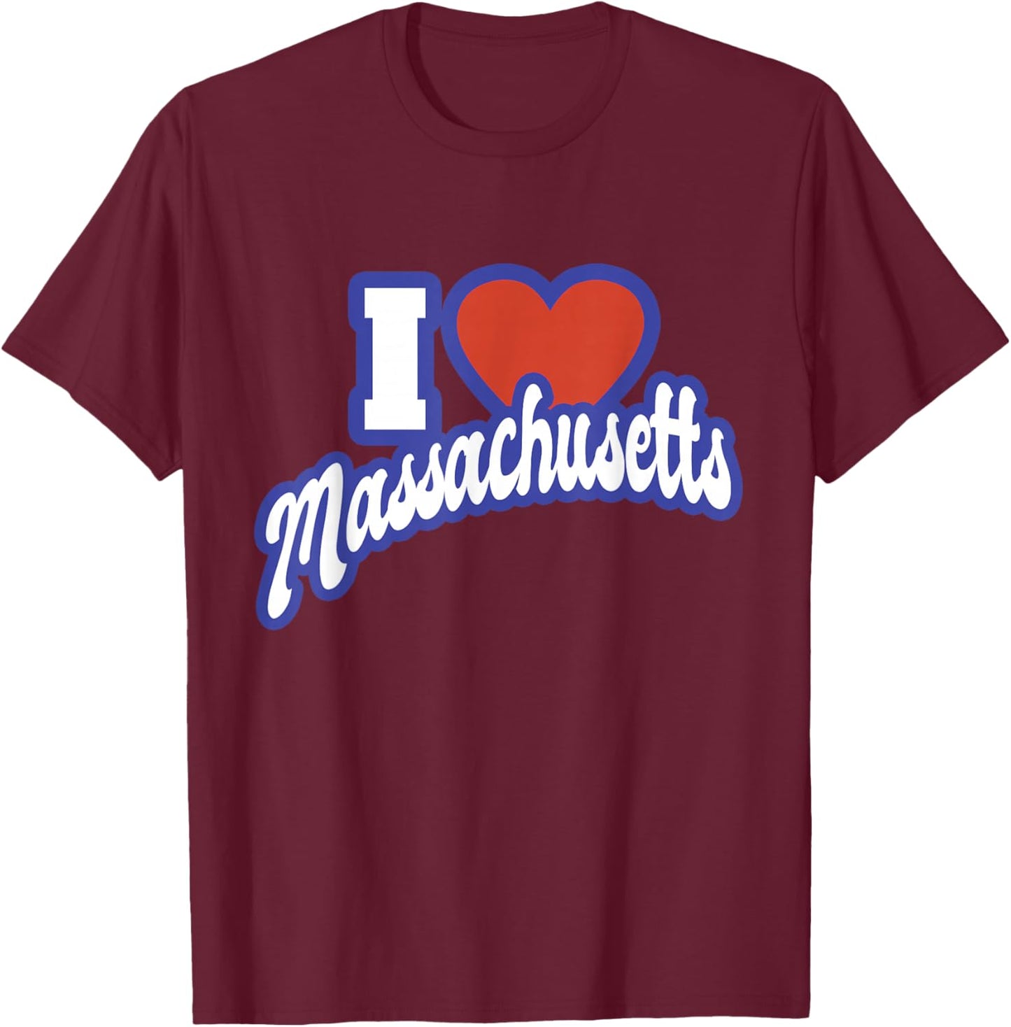 I Love Massachusetts T-Shirt - T-Shirt | Maroon