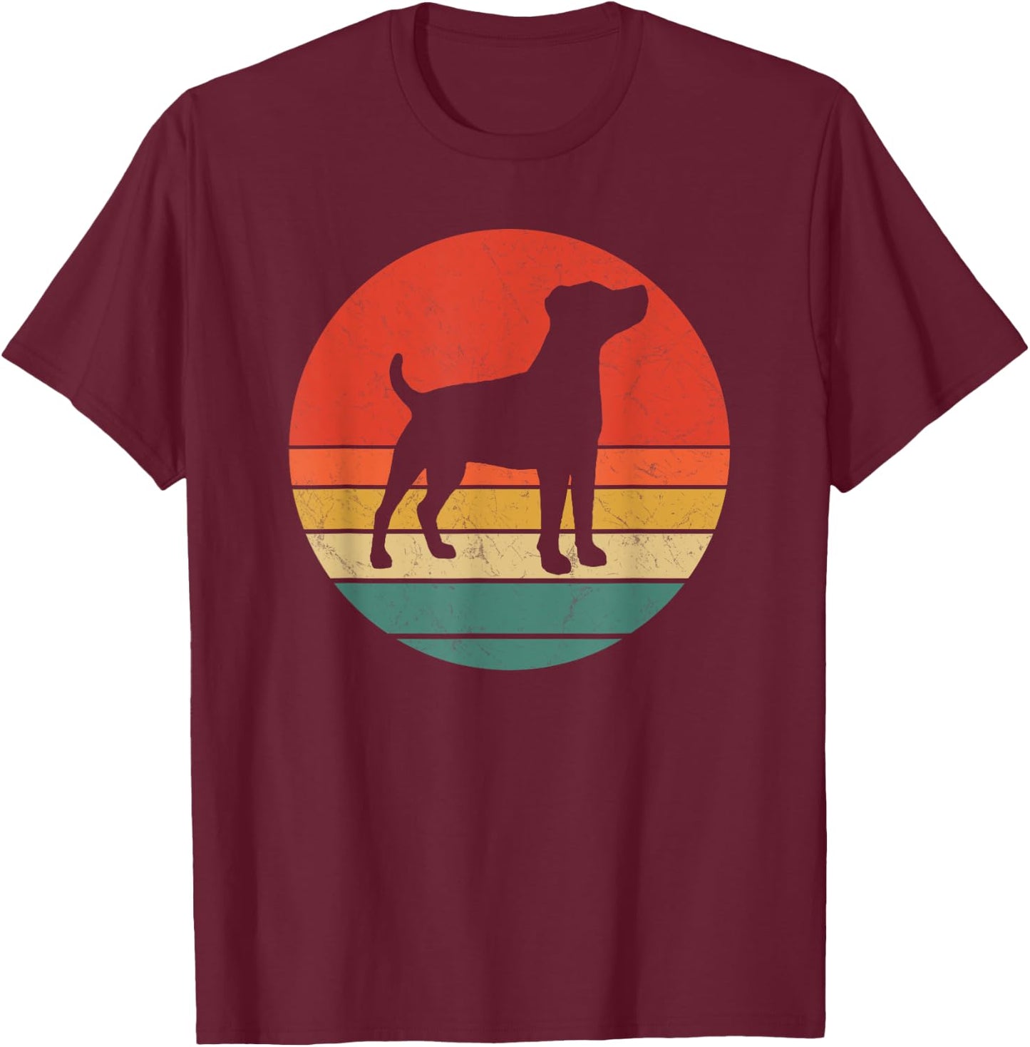 Patterdale Terrier Vintage Dog Silhouette Retro Dogs Gift Men Women Kids T-Shirt - T-Shirt | Maroon