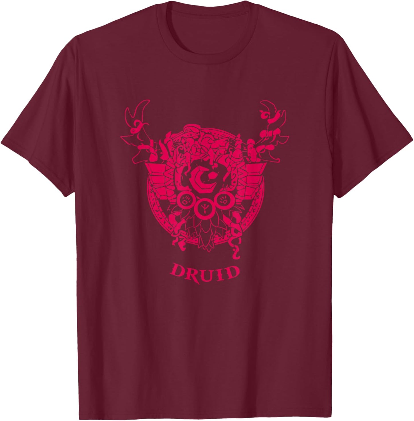 Wow Druid Gamer T-Shirt - T-Shirt | Maroon