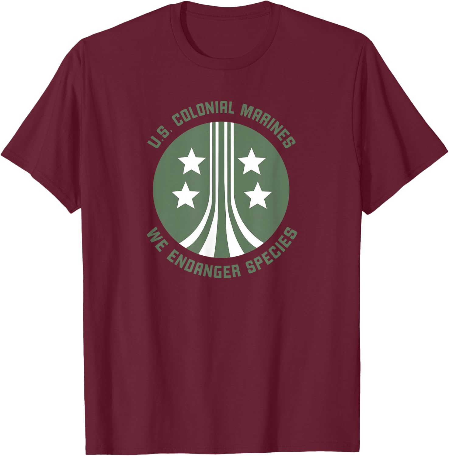 Aliens U.S. Colonial Marines We Endanger Species T-Shirt - T-Shirt | Maroon