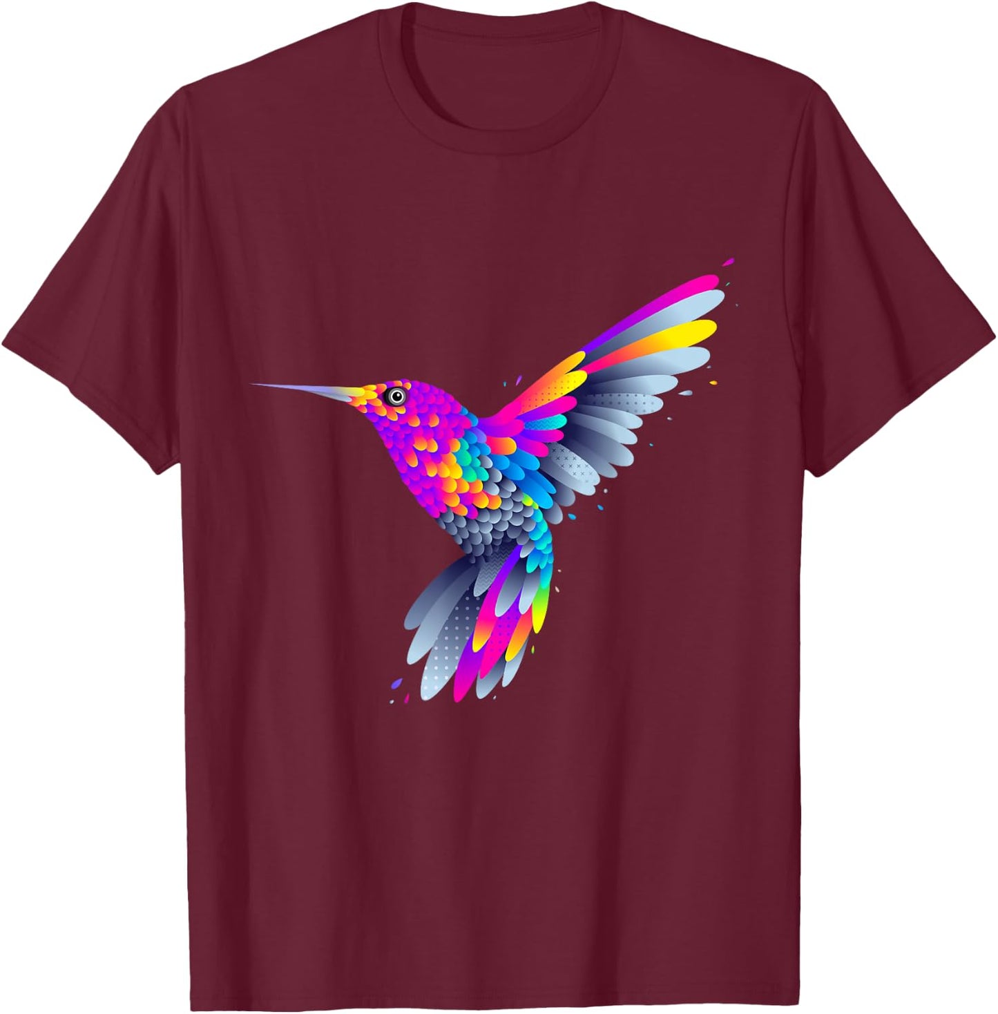 Colorful Peaceful Bird , I Love Birds, Birds Graphic T-Shirt - T-Shirt | Maroon