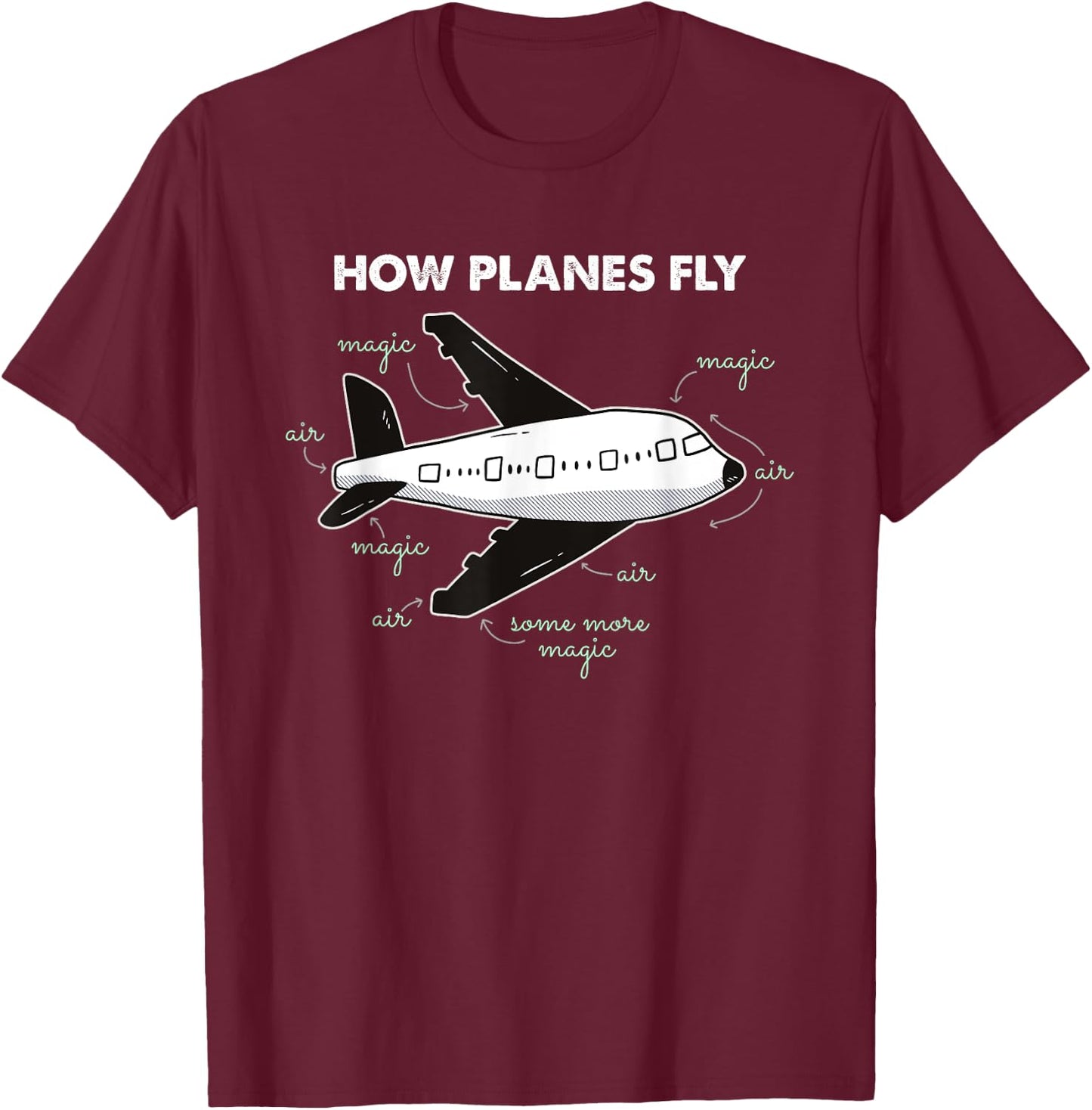 How Planes Fly Funny Aerospace Engineer Engineering Gift T-Shirt - T-Shirt | Maroon