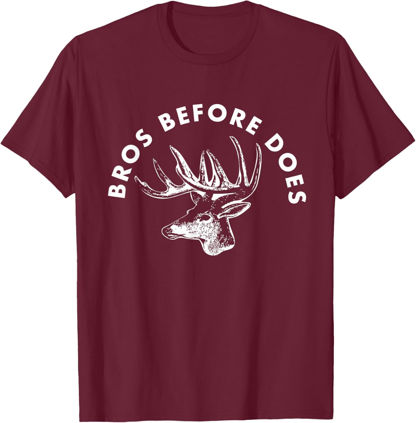 Funny Bachelor Party Hunting Trip Bros Before Does For Groom T-Shirt - T-Shirt | Maroon