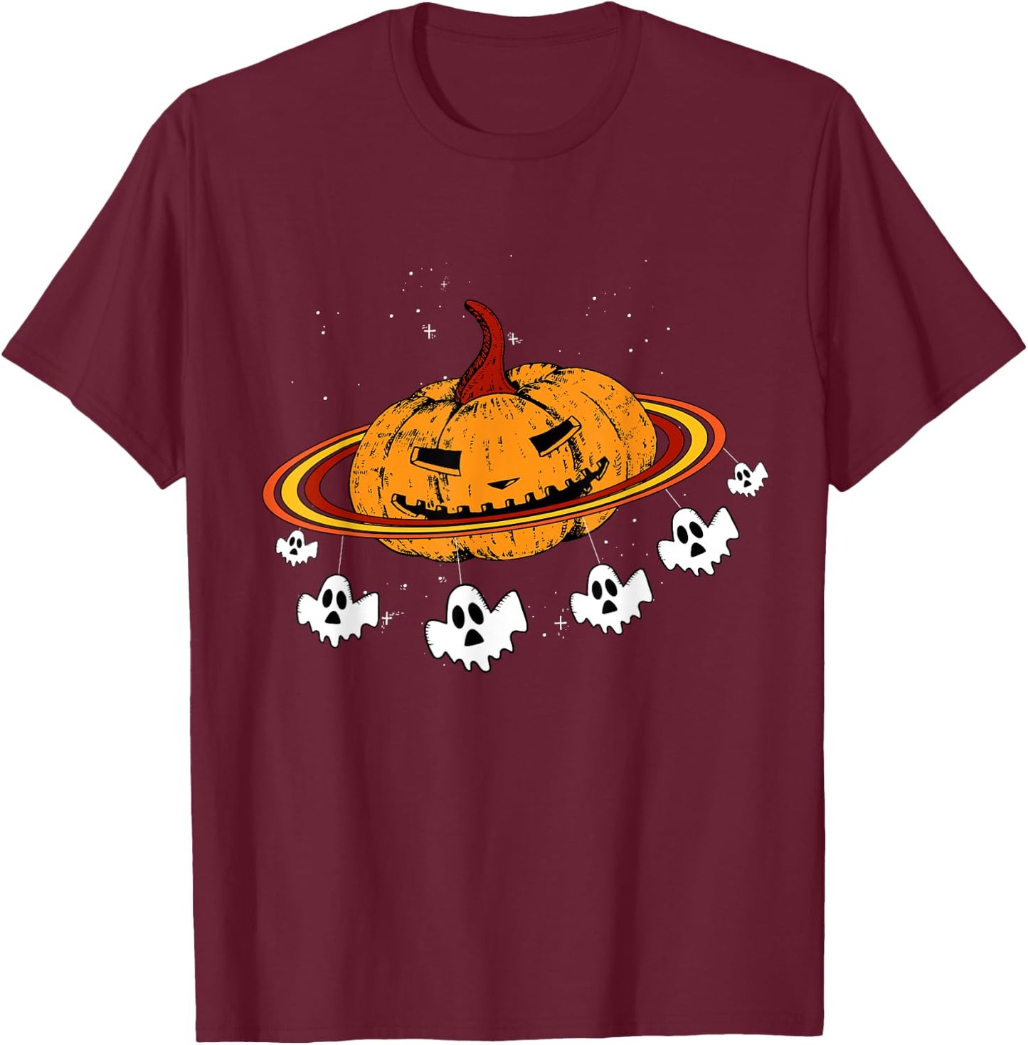 Pumpkin Planet Space Ghost Costume Cool Halloween Gifts T-Shirt - T-Shirt | Maroon