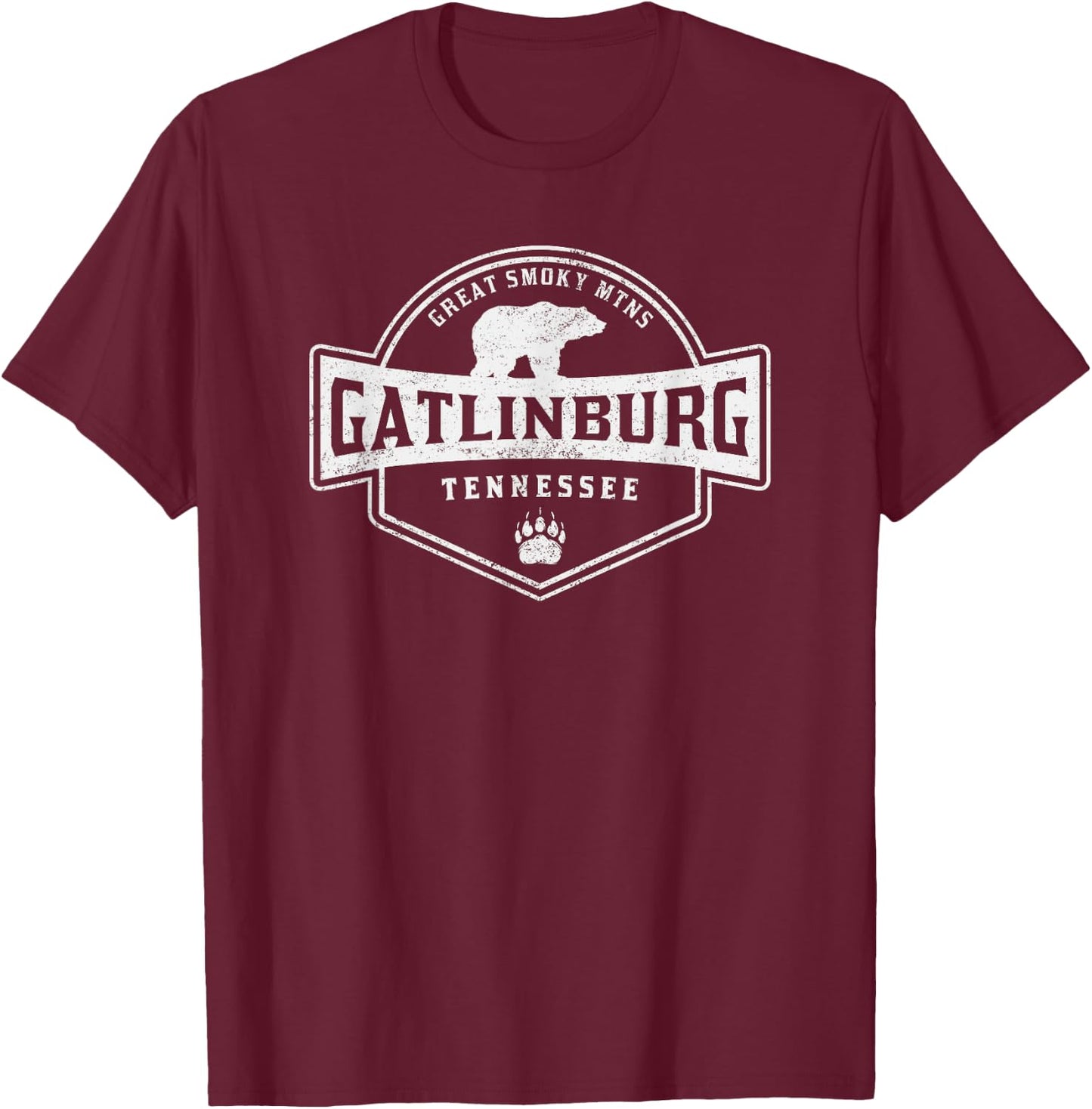 Gatlinburg Tennessee Great Smoky Mountains Black Bear T-Shirt - T-Shirt | Maroon