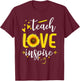 Back to School Teach Love And Inspire Teacher Sunflower Men Women Girls Kids T-Shirt - T-Shirt | Maroon