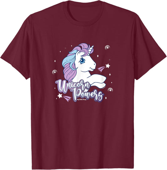 My Little Pony Classic Vintage Unicorn Powers Star Icons T-Shirt - T-Shirt | Maroon