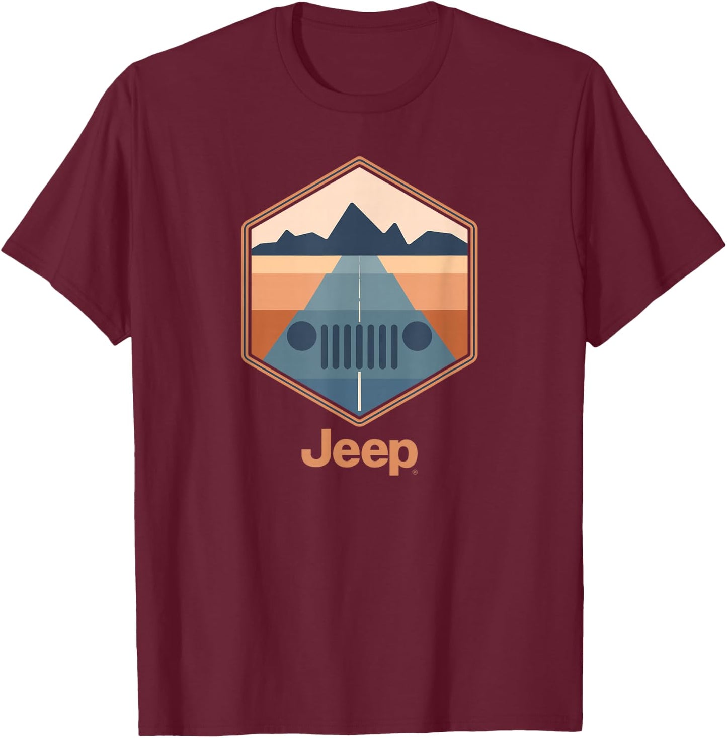 Jeep Grille Horizon T-Shirt - T-Shirt | Maroon