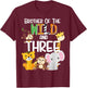 Brother of the Wild and 3 Zoo Theme Birthday Safari Jungle T-Shirt - T-Shirt | Maroon