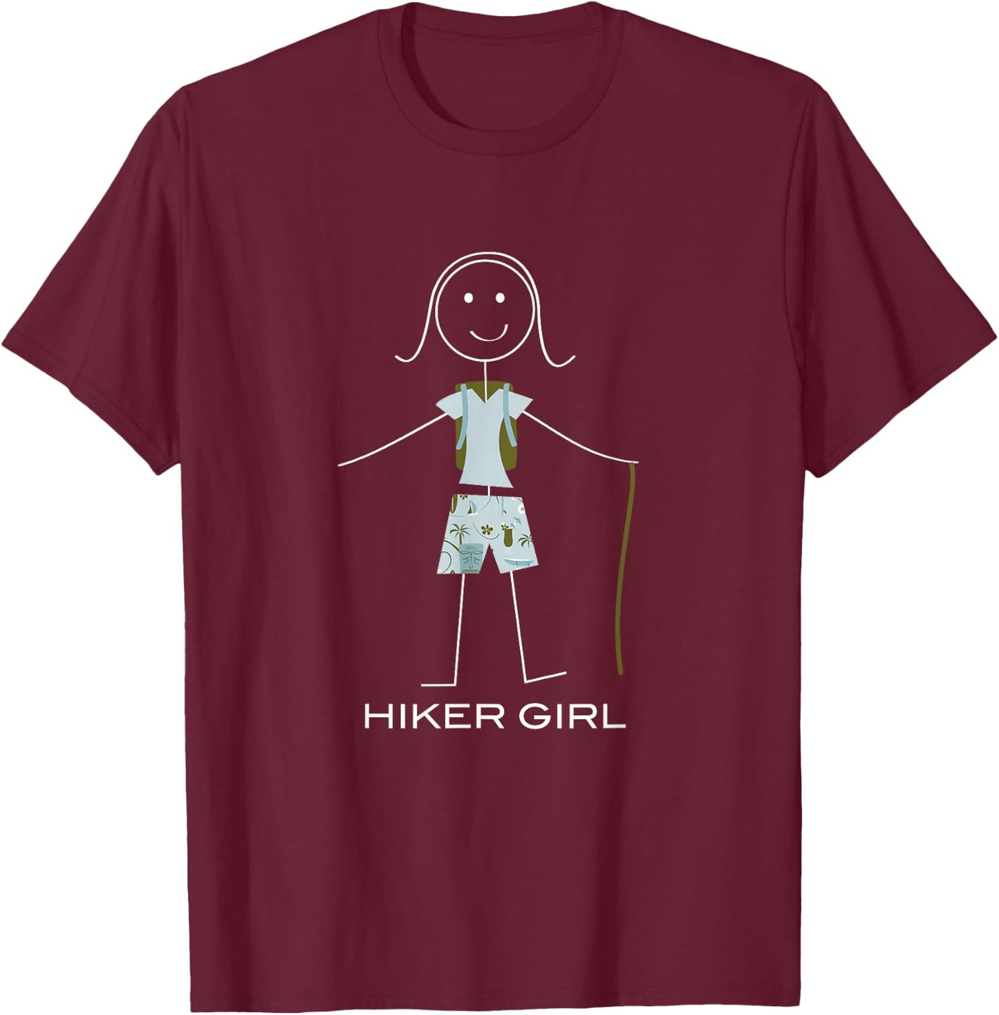 Funny Hiking Hiker Girl Hiking T-Shirt - T-Shirt | Maroon