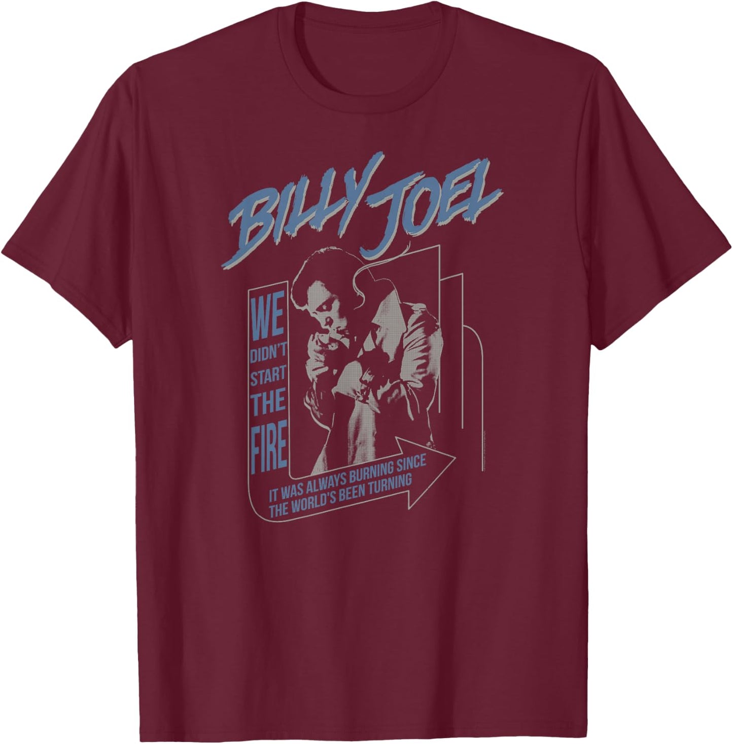Billy Joel - Always Burning T-Shirt - T-Shirt | Maroon