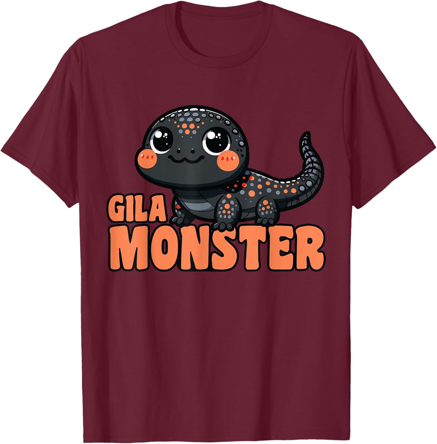 Gila Monster Lizard, Kawaii Gila Monster T-Shirt - T-Shirt | Maroon