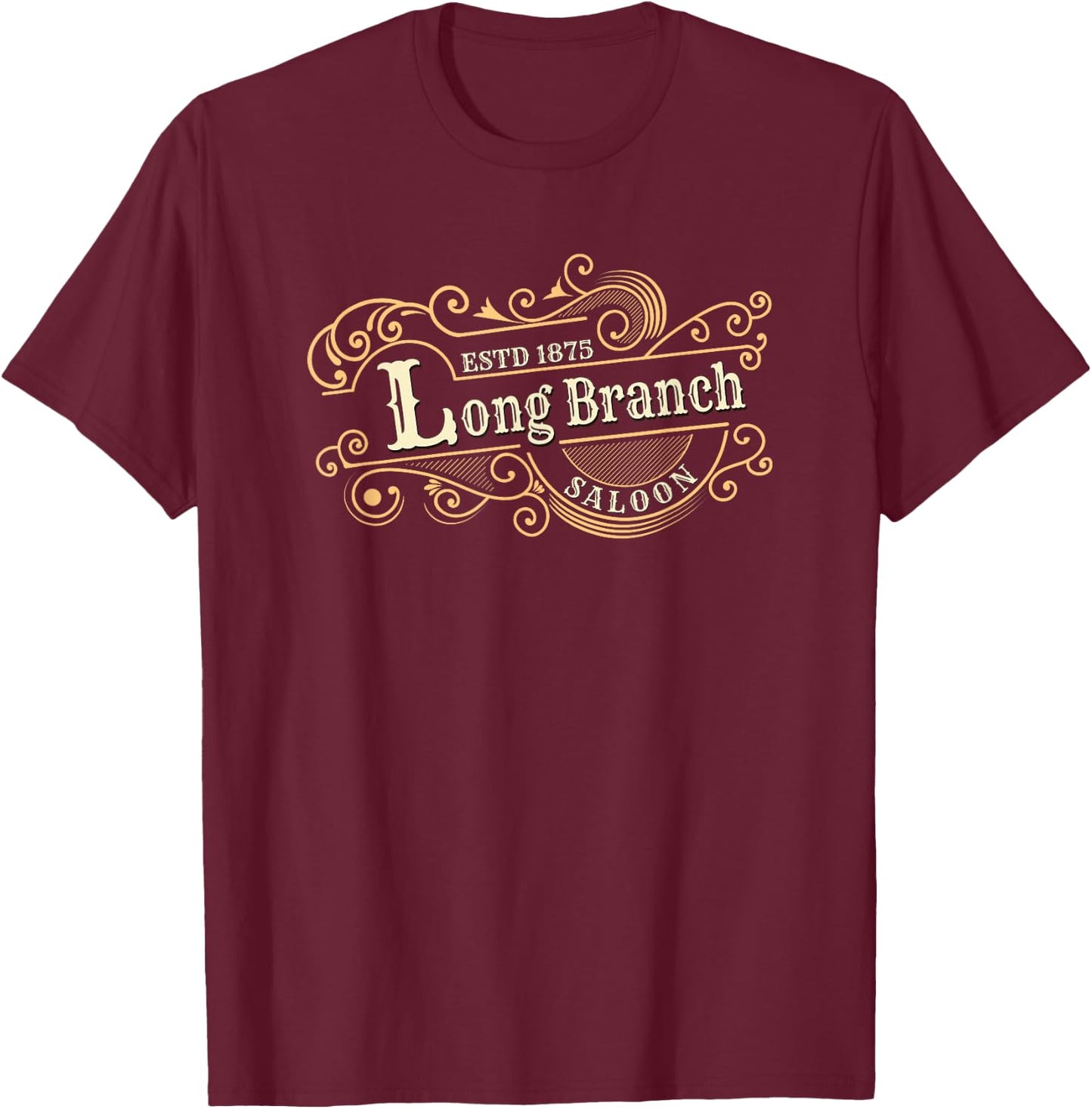 Gunsmoke | Long Branch Saloon Classic TV Western T-Shirt - T-Shirt | Maroon