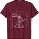 Guitar Shirt Da Vinci Skeleton Vitruvian Man Guitar Player T-Shirt - T-Shirt | Maroon