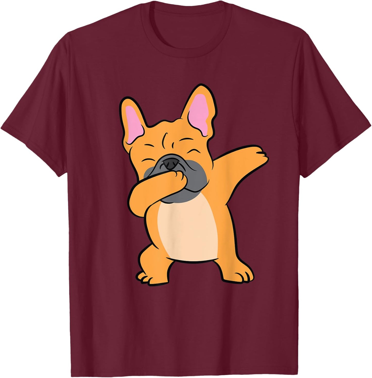 Dabbing French Bulldog Dancing Puppy Dabbing Bulldog Men Women Kids T-Shirt - T-Shirt | Maroon