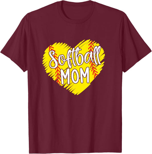 Softball Mom Shirts Baller Mama Mother's Day T-Shirt - T-Shirt | Maroon