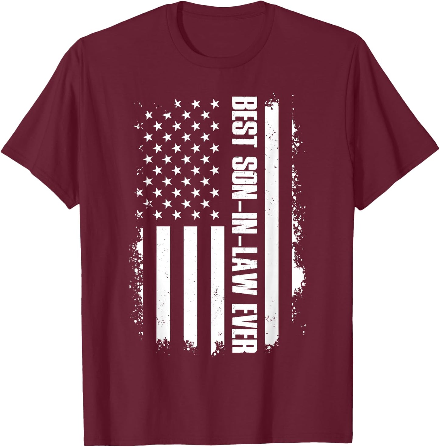 Best Son In Law Ever American Flag Son In Law Vintage T-Shirt - T-Shirt | Maroon