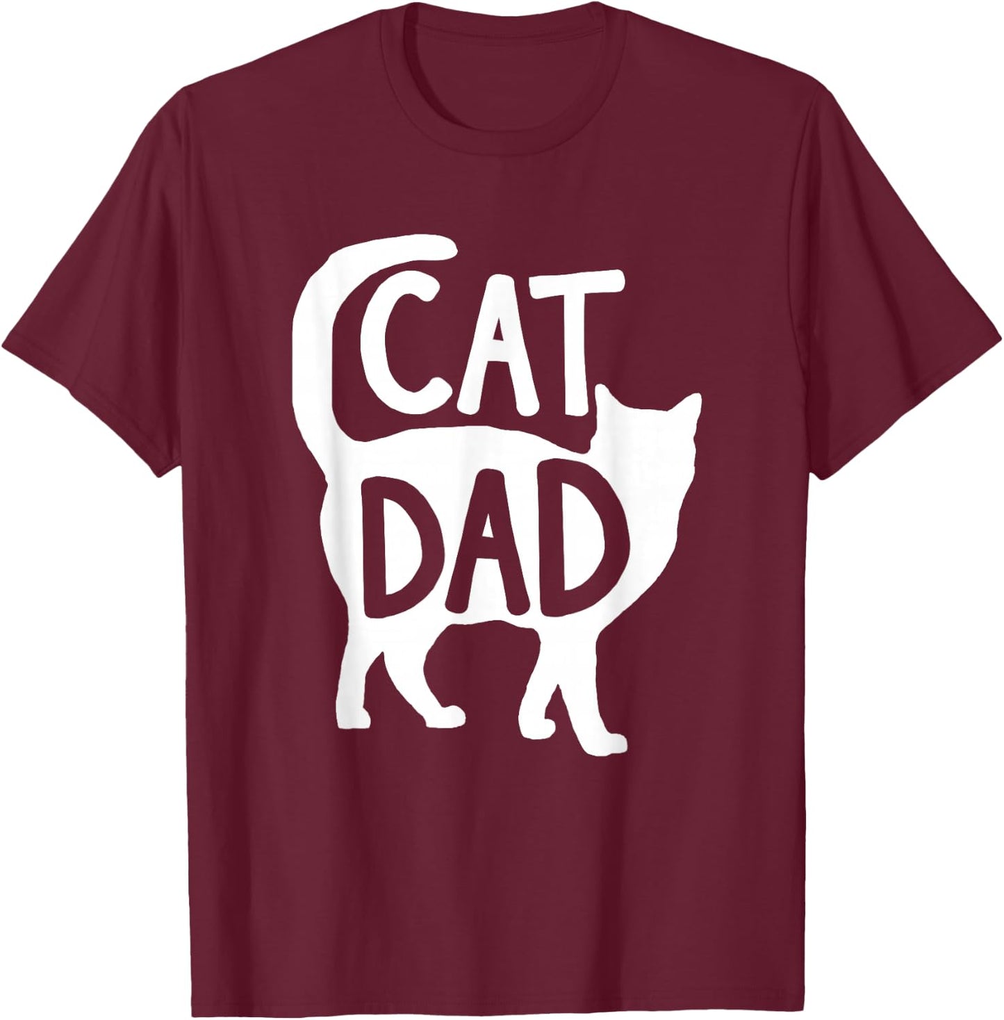 Best Cat Dad Fathers Day Men Kitty Daddy Papa Christmas Meow T-Shirt - T-Shirt | Maroon