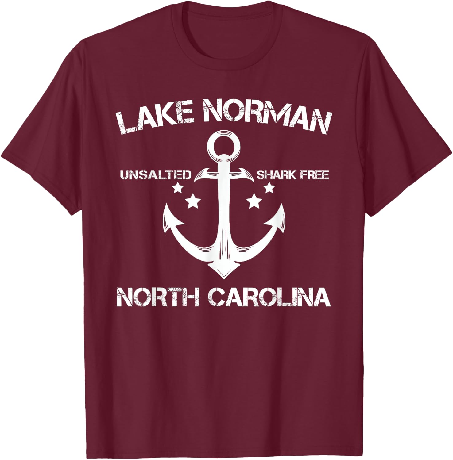 LAKE NORMAN NORTH CAROLINA Funny Fishing Camping Summer Gift T-Shirt - T-Shirt | Maroon