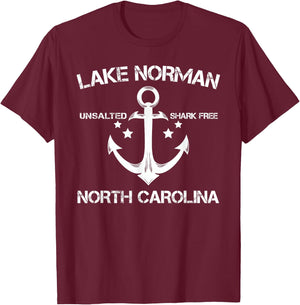 LAKE NORMAN NORTH CAROLINA Funny Fishing Camping Summer Gift T-Shirt - T-Shirt | Maroon