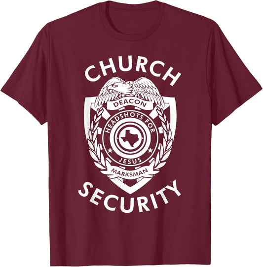 Church Security Deacon Headshots For Jesus T-Shirt - T-Shirt | Maroon