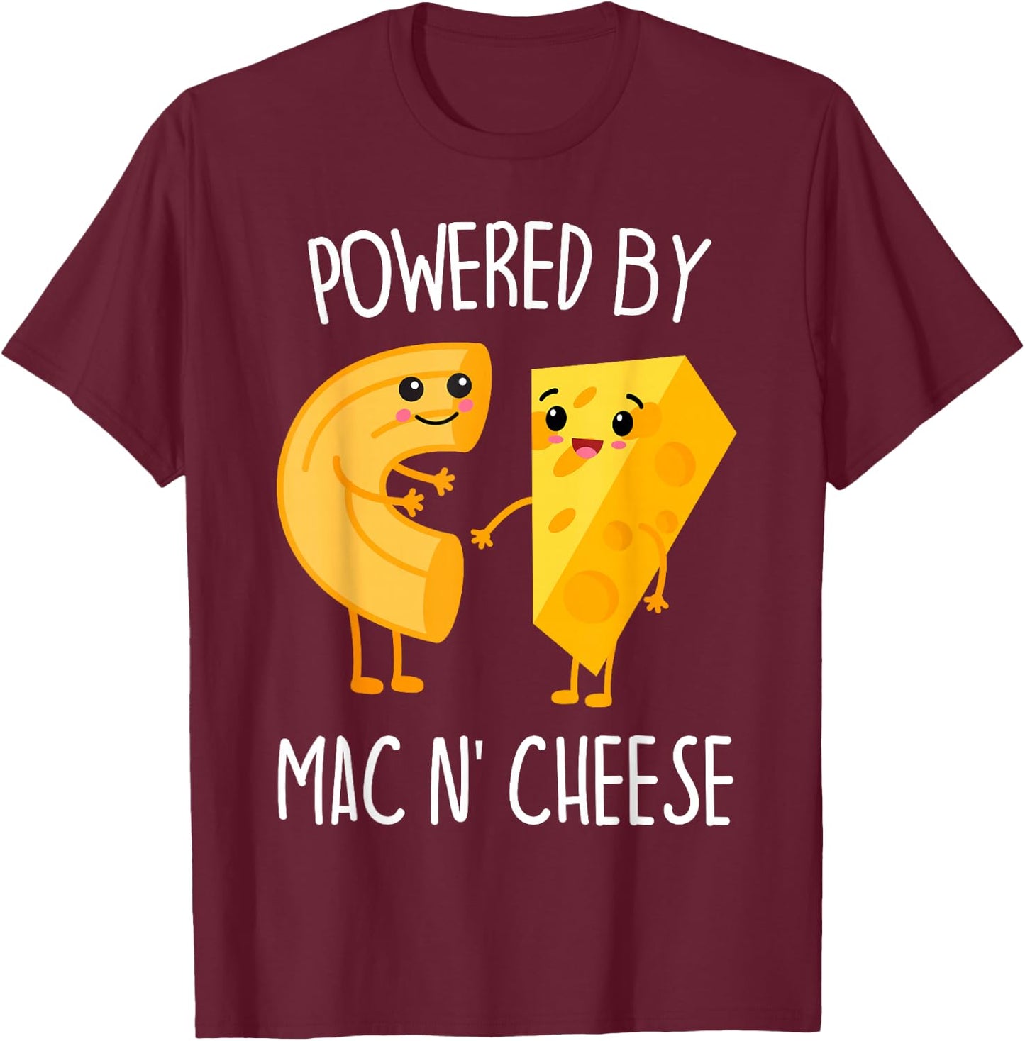 Powered by Mac n Cheese T-Shirt - T-Shirt | Maroon