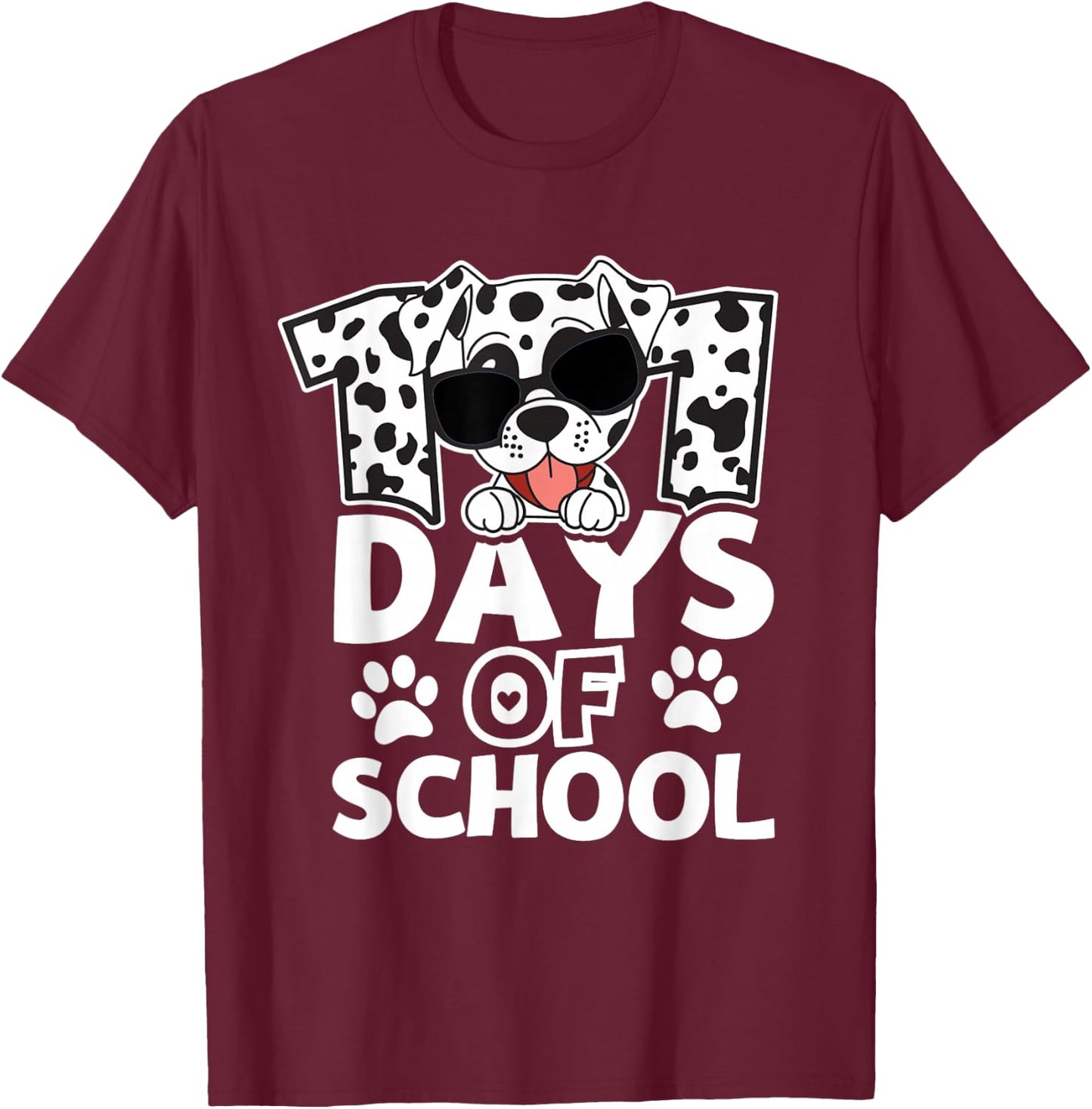 100 Days Of School Dog Lover 100th Day Of School For Boy Kid T-Shirt - T-Shirt | Maroon