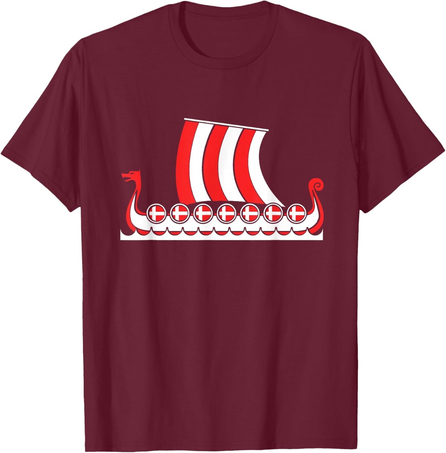 Danish Viking Ship Denmark Scandinavia Viking T-Shirt - T-Shirt | Maroon