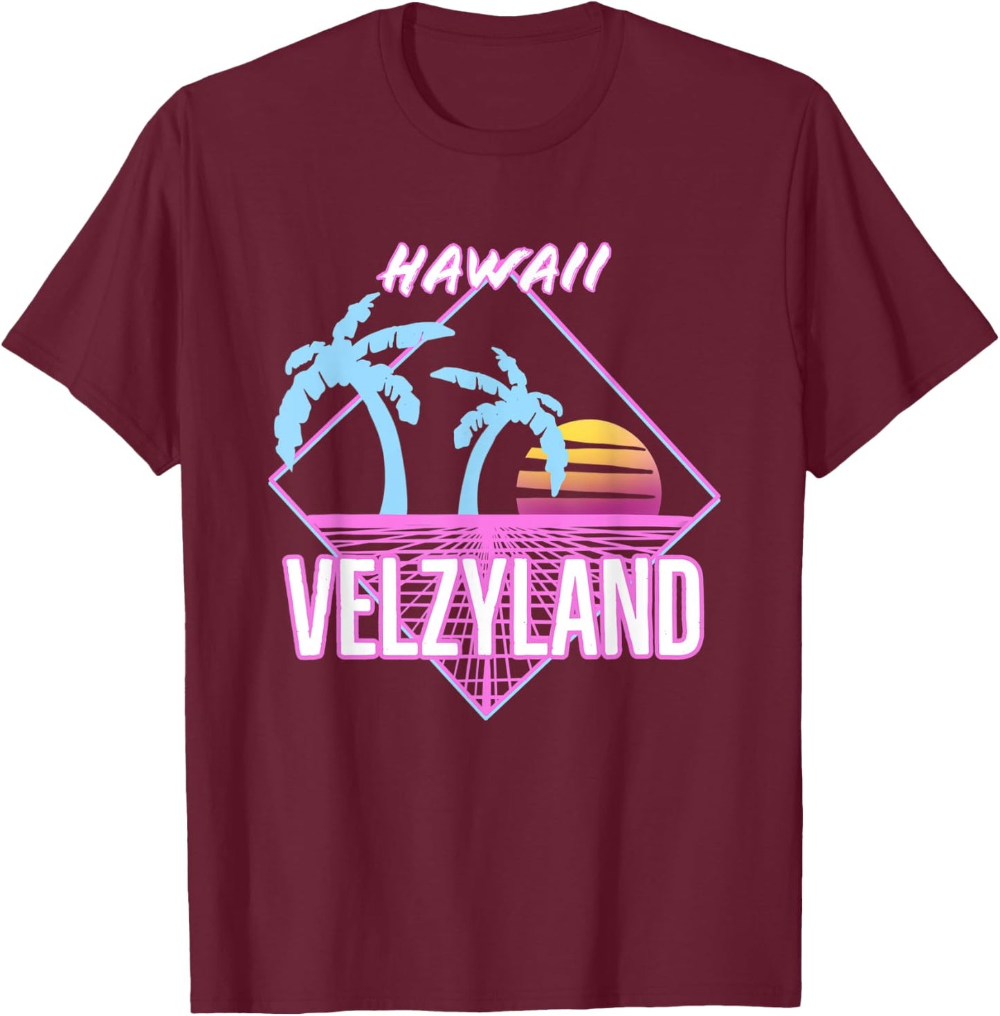 Retro Velzyland Hawaii T-Shirt - T-Shirt | Maroon