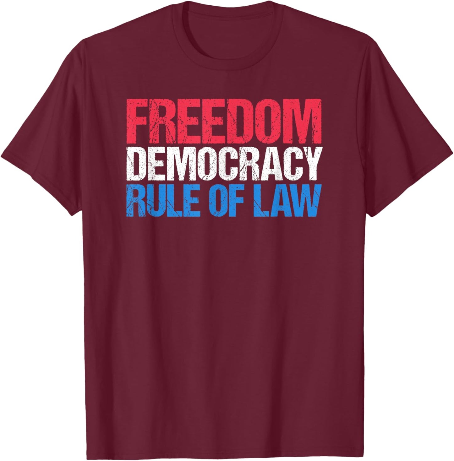 American Pride US Constitution Freedom Democracy Rule of Law T-Shirt - T-Shirt | Maroon