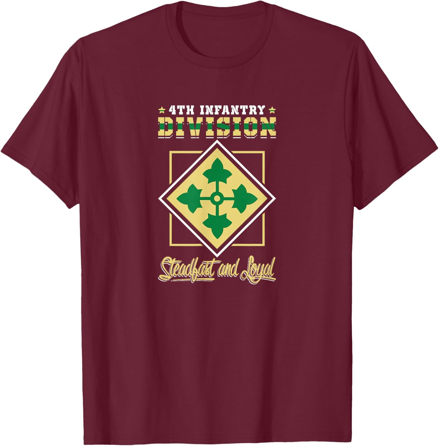 4th Infantry Division Shirt Fourth ID T-Shirt - T-Shirt | Maroon