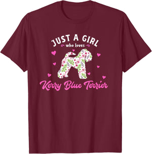 Just a Girl who Loves Kerry Blue Terrier T-Shirt - T-Shirt | Maroon