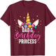 Dad Of The Birthday Princess Father Gifts Unicorn Birthday T-Shirt - T-Shirt | Maroon