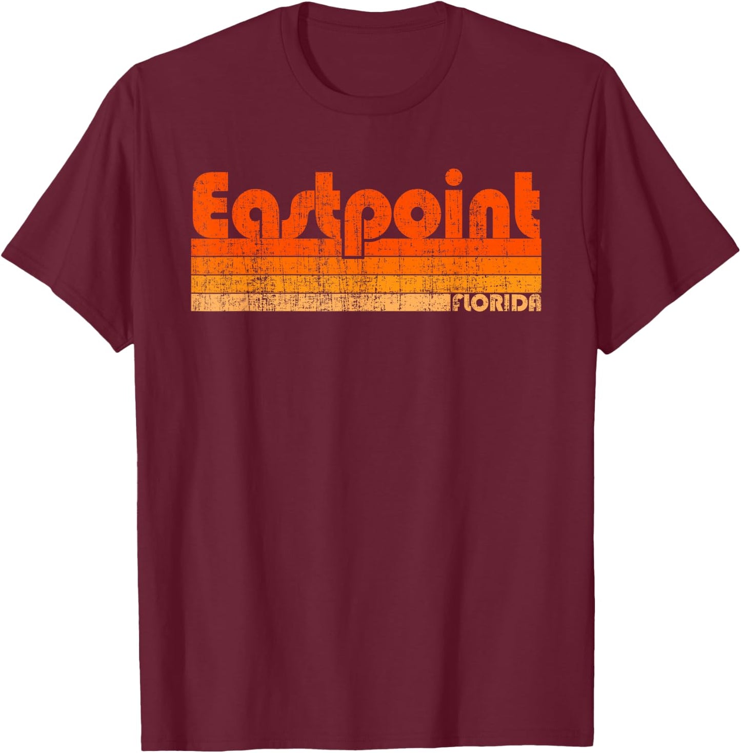 Eastpoint, Florida Retro 80s Style T-Shirt - T-Shirt | Maroon