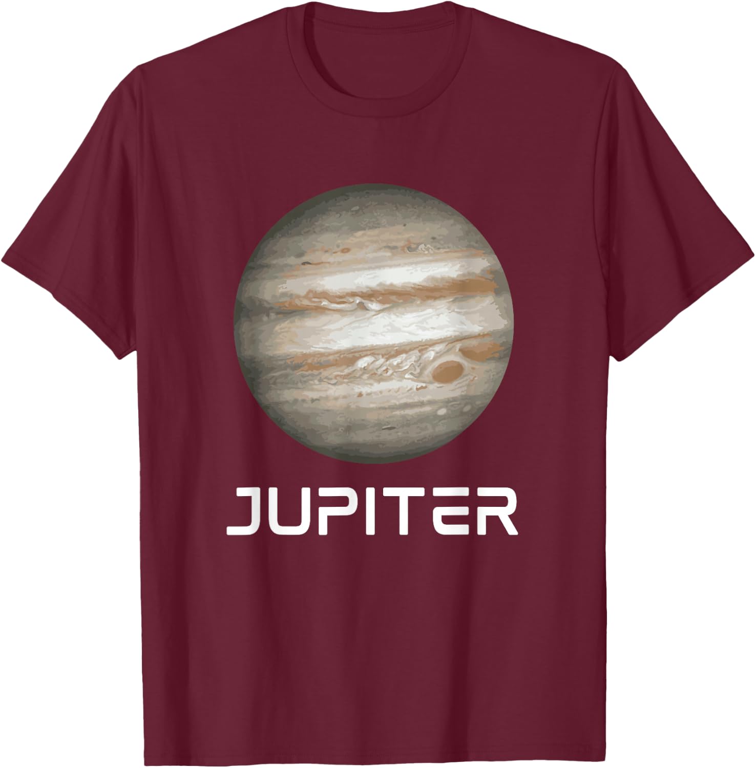 Solar System Planet Jupiter Outer Space T-Shirt - T-Shirt | Maroon