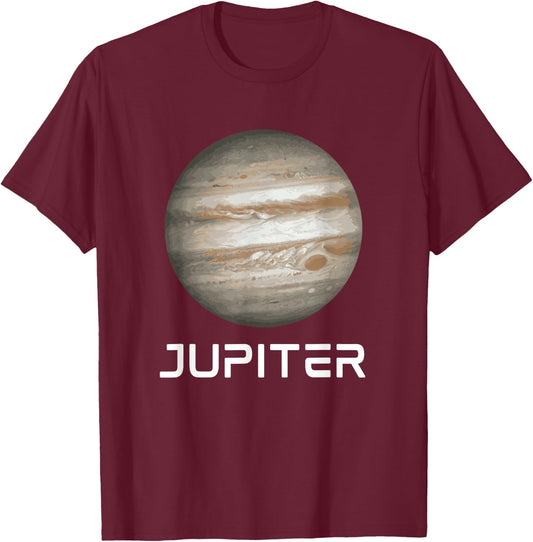 Solar System Planet Jupiter Outer Space T-Shirt - T-Shirt | Maroon